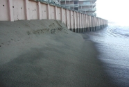 Seawall for buildings constructed too close to ocean.