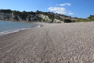 Steep pebble beach at Beer