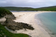 View of tombolo from the Isle toward the Mainland.