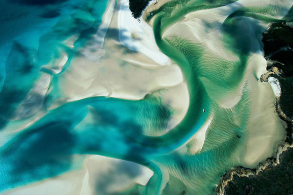 Sandbank On The Coast Of Whitsunday Island, Queensland, Australia; By Yann Arthus-Bertrand