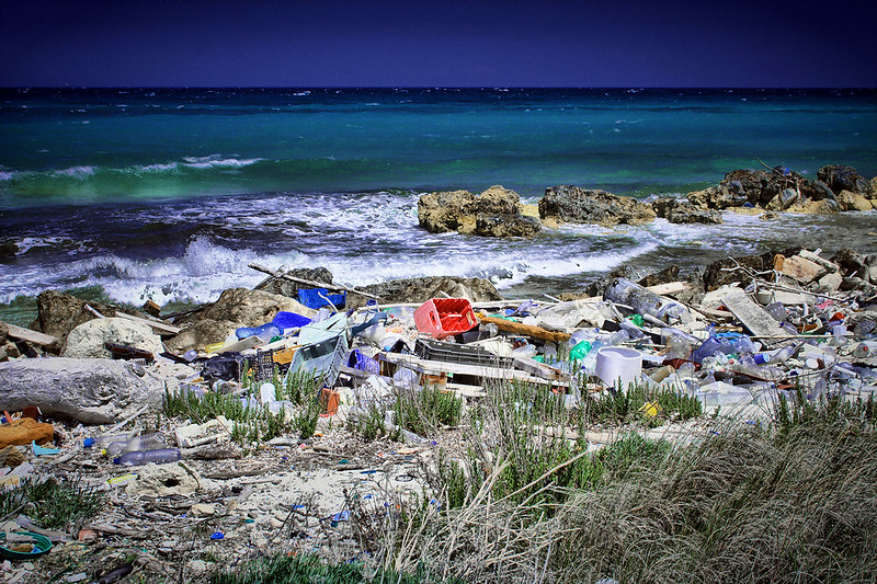 Waste on the Adriatic coast bordering the Riserva Naturale dello Stato Oasi WWF Le Cesine (by Paolo Margari CC BY-NC-ND 2.0 via Flickr)