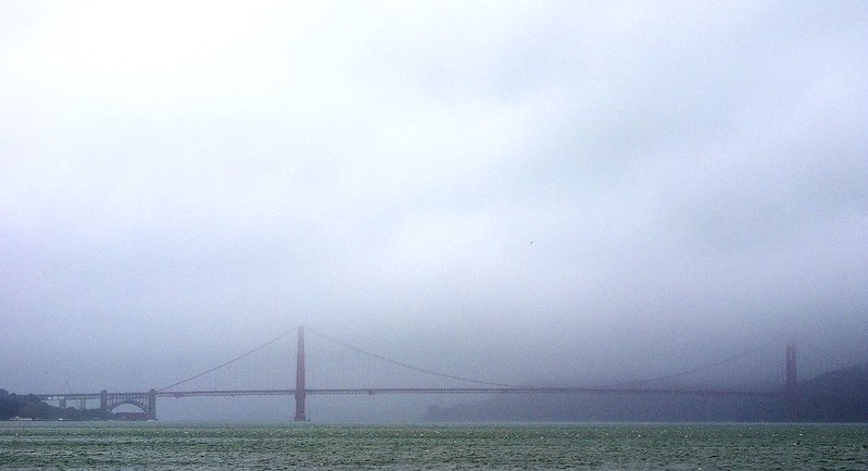 Golden Gate Bridge in the Rain (by Thomas Hawlk CC BY-NC 2.0 via Flickr).