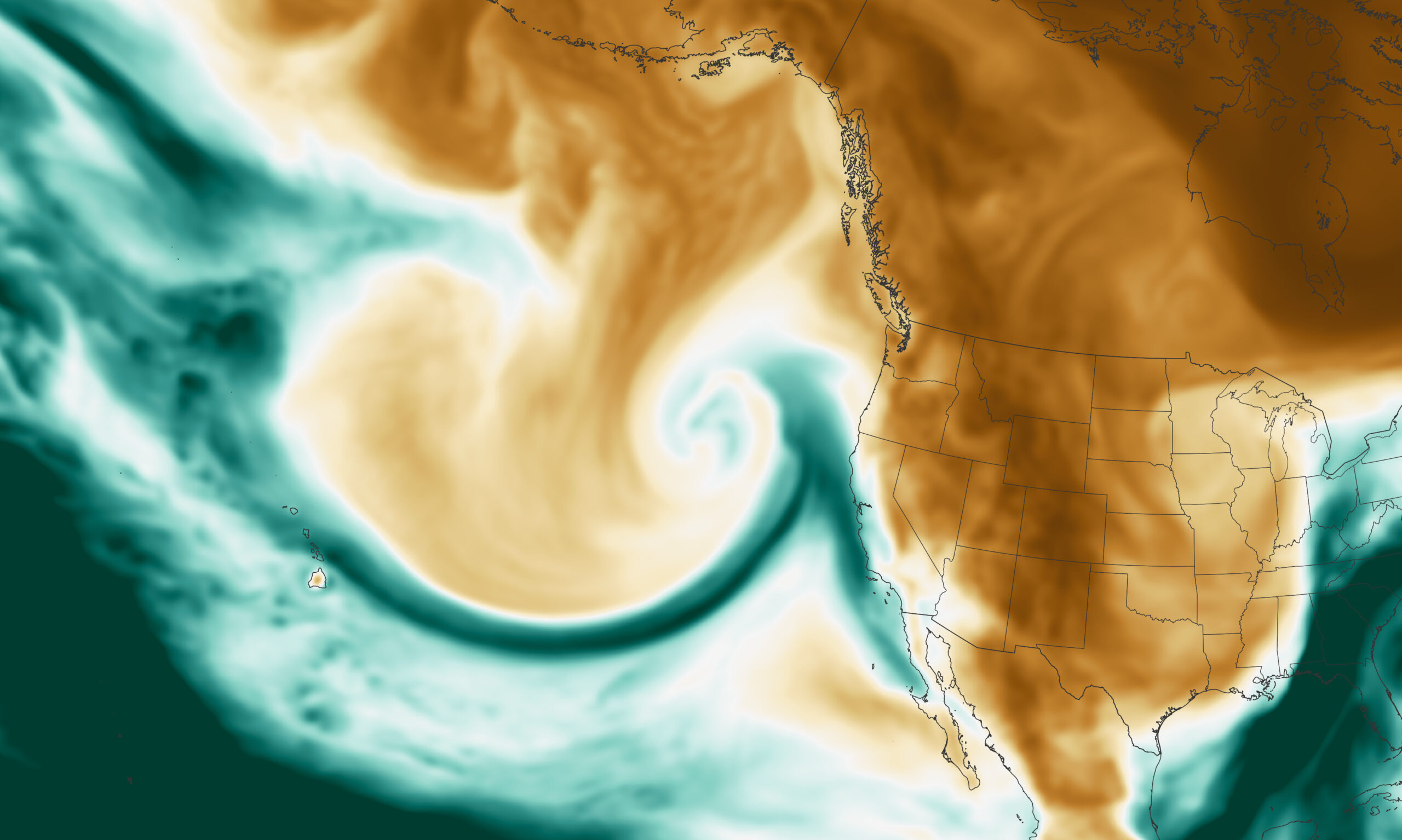 The latest in a series of atmospheric rivers drenching the state was accompanied by hazardous winds and left thousands of people without power (by NASA earth observatory)