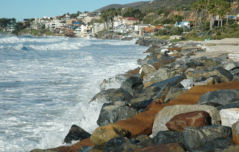 Broad Beach, Malibu, California "Rip Rap Under Attack" (by LA Waterkeeper CC BY 2.0 via Flickr).