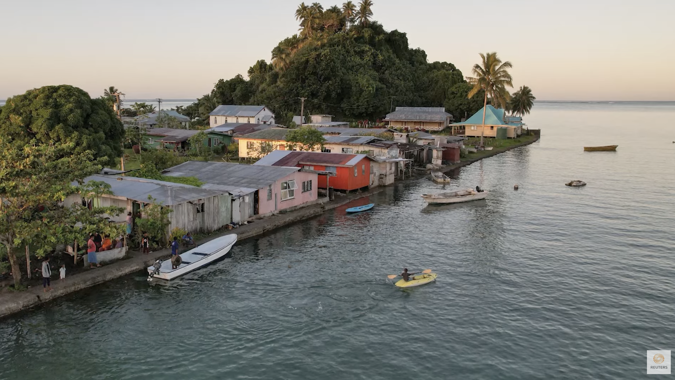Screenshot from Reuter's video "Stay or Flee? Fijians forced to abandon disappearing homes" via Youtube.