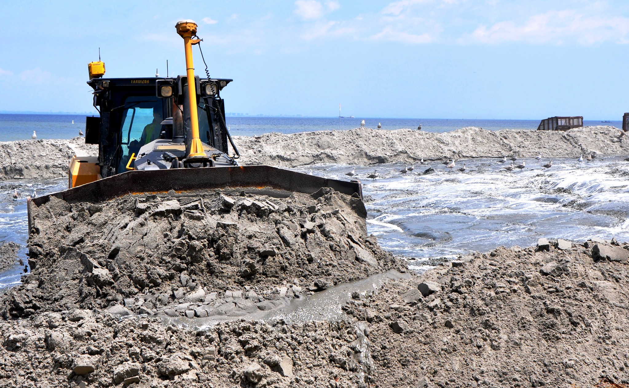 First Phase of Port Monmouth, NJ Coastal Storm Management Project Begins - July 1, 2014 (courtesy of the U.S. Army Corps of Engineers, Public Domain, via Flickr).