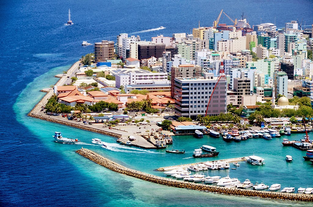 Malé, the capital city of the Maldives (by Ibrahim Asad, CC BY 3.0 via Wikimedia).