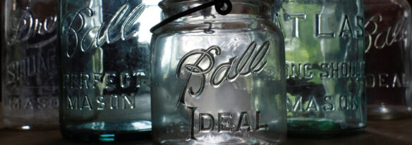 Mason jars (by pepperberryfarm CC BY-NC-ND 2.0 DEED via