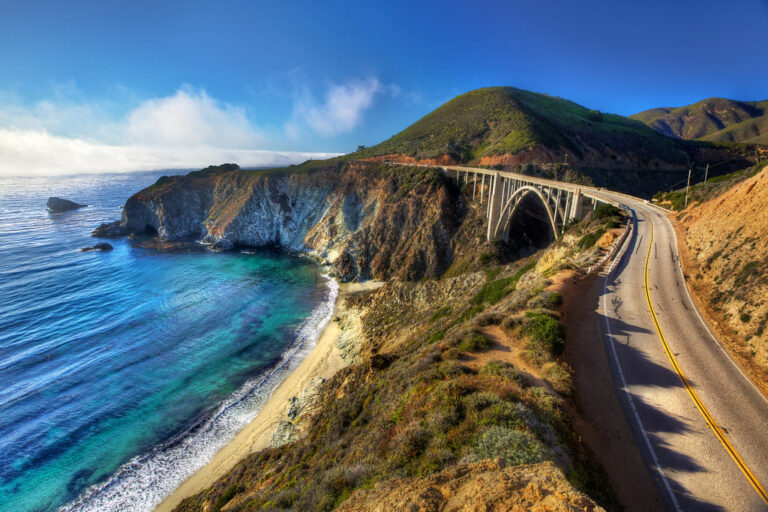 Bixby Bridge from Above - Highway 1, Big Sur, CA (by Daniel Peckham CC BY-NC-SA 2.0 DEED via Flickr).