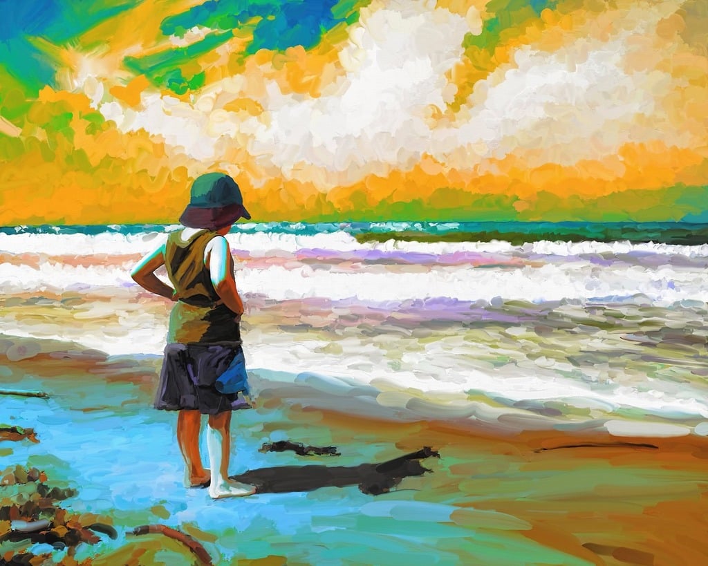 Boy standing on the beach (public domain via pixabay.com)
