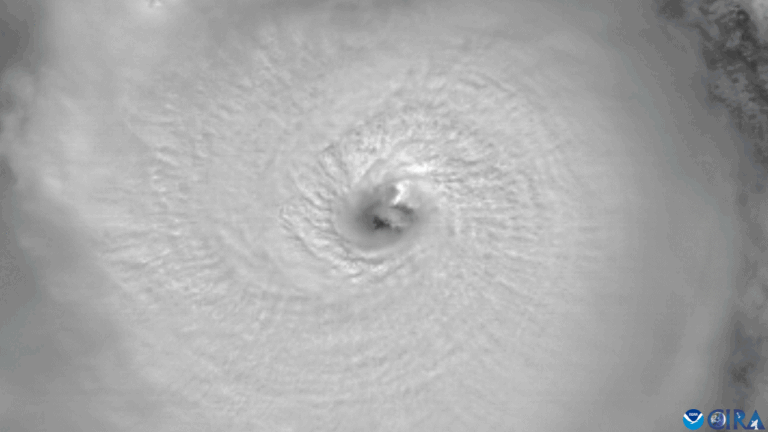 Hurricane Milton’s Clear, Breathtaking Eye, October 8, 2024 (Imagery from GEO-KOMPSAT satellite, Courtesy of the Cooperative Institute for Research in the Atmosphere at Colorado State University, the Korea Meteorological Administration, and the National Meteorological Satellite Center).