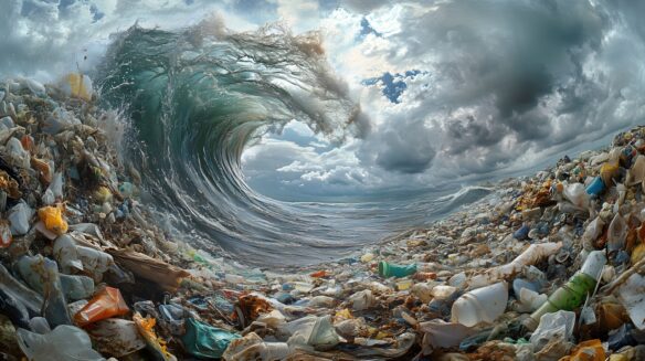 "Polluted sea with plastic waste" (by Marco Verch via ccnull.de, CC-BY 2.0).