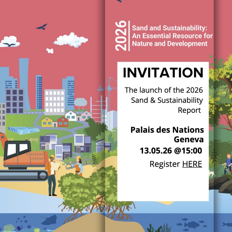 Invitation to UNEP's 3rd Sand & Sustainability Report, via UNEPGRID Geneva website, public domain