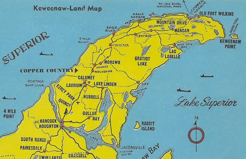 1950s Keweenaw Peninsula (Michigan) Map by Don...The UpNorth Memories Guy... Harrison CC BY-NC-ND 2.0.