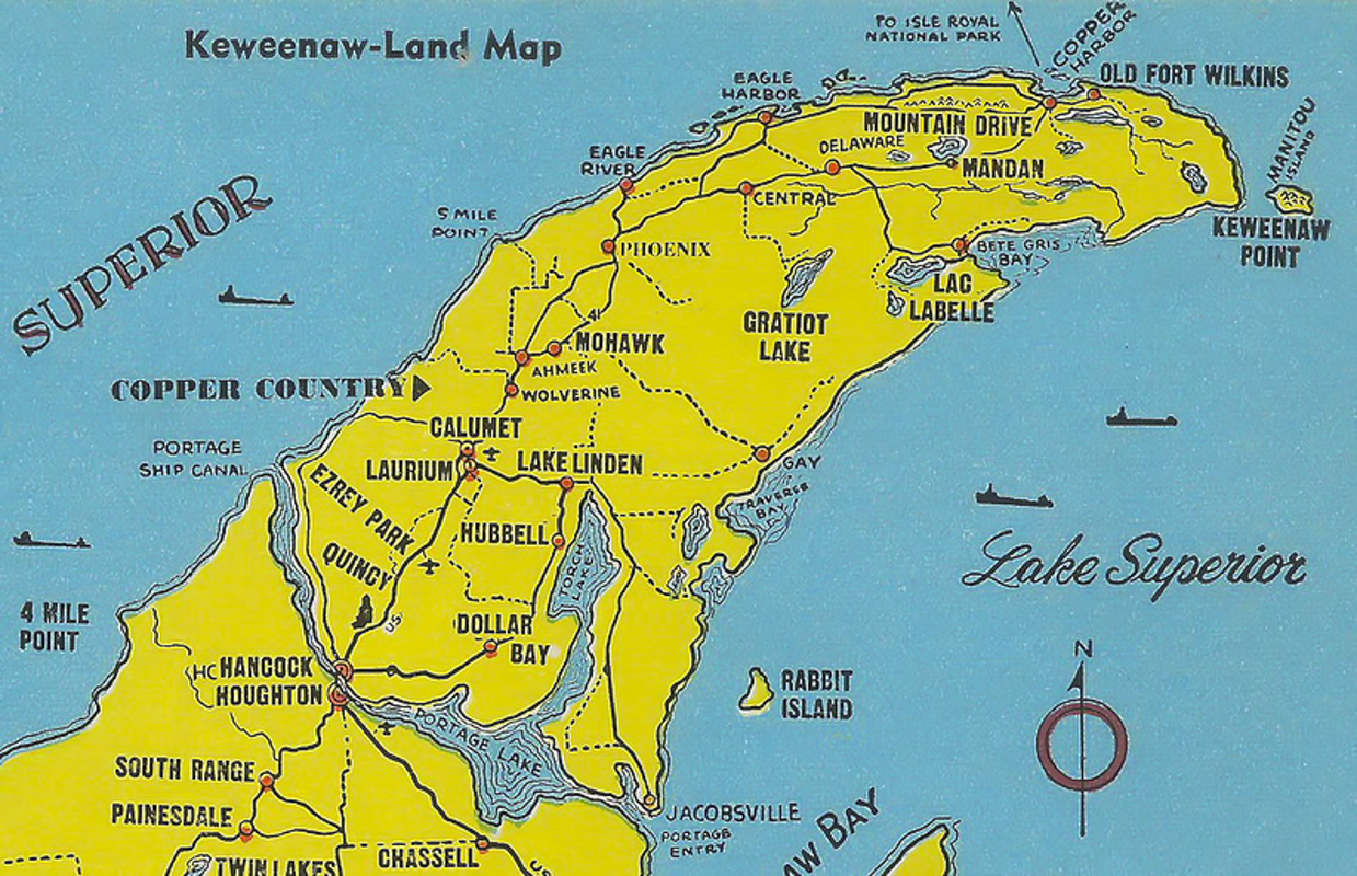 1950s Keweenaw Peninsula (Michigan) Map by Don...The UpNorth Memories Guy... Harrison CC BY-NC-ND 2.0.