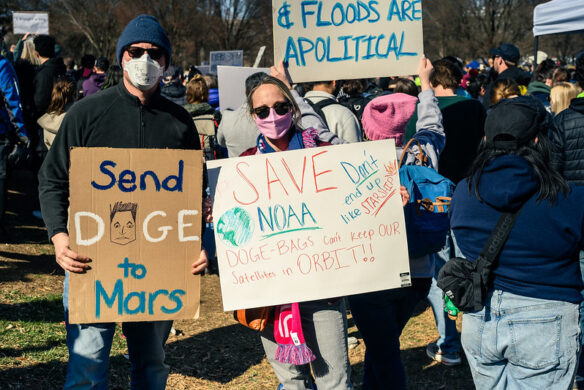 The Stand up for Science Protests garnered tens of thousands of Americans across the United States to protest the defunding and removal of science programs throughout the U.S. government, March 7, 2025 (by Geoff Livingston CC BY 2.0 via Flickr).